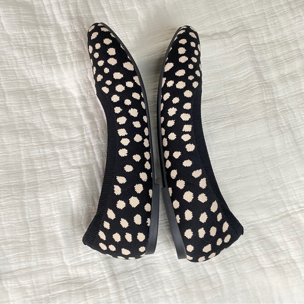NEW VIVAIA Round-Toe Ballet Flats (Claire) Black Ivory Dots size 10.5 - Picture 5 of 10